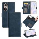 For Honor 50 Pro Dual-side Magnetic Buckle Horizontal Flip Leather Case with Holder & Card Slots & Wallet(Dark Blue) - 1