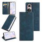 For Honor 50 Pro Retro-skin Business Magnetic Suction Leather Case with Holder & Card Slots & Wallet(Dark Blue) - 1