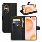 For Honor 50 Litchi Texture Horizontal Flip Protective Case with Holder & Card Slots & Wallet(Black) - 1