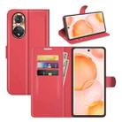 For Honor 50 Litchi Texture Horizontal Flip Protective Case with Holder & Card Slots & Wallet(Red) - 1