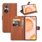 For Honor 50 Litchi Texture Horizontal Flip Protective Case with Holder & Card Slots & Wallet(Brown) - 1