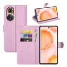 For Honor 50 Litchi Texture Horizontal Flip Protective Case with Holder & Card Slots & Wallet(Pink) - 1
