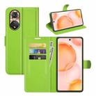 For Honor 50 Litchi Texture Horizontal Flip Protective Case with Holder & Card Slots & Wallet(Green) - 1