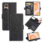 For Honor 50 Dual-side Magnetic Buckle Horizontal Flip Leather Case with Holder & Card Slots & Wallet(Black) - 1