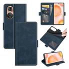 For Honor 50 Dual-side Magnetic Buckle Horizontal Flip Leather Case with Holder & Card Slots & Wallet(Dark Blue) - 1