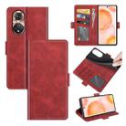 For Honor 50 Dual-side Magnetic Buckle Horizontal Flip Leather Case with Holder & Card Slots & Wallet(Red) - 1