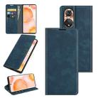 For Honor 50 Retro-skin Business Magnetic Suction Leather Case with Holder & Card Slots & Wallet(Dark Blue) - 1