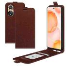 For Honor 50 R64 Texture Single Vertical Flip Leather Protective Case with Card Slots & Photo Frame(Brown) - 1