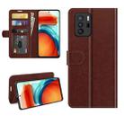 For Xiaomi Redmi Note 10 Pro 5G China / Poco X3 GT R64 Texture Single Horizontal Flip Protective Case with Holder & Card Slots & Wallet& Photo Frame(Brown) - 1