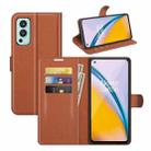 For OnePlus Nord 2 5G Litchi Texture Horizontal Flip Protective Case with Holder & Card Slots & Wallet(Brown) - 1