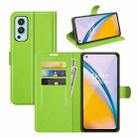 For OnePlus Nord 2 5G Litchi Texture Horizontal Flip Protective Case with Holder & Card Slots & Wallet(Green) - 1