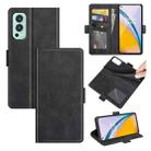 For OnePlus Nord 2 5G Dual-side Magnetic Buckle Horizontal Flip Leather Case with Holder & Card Slots & Wallet(Black) - 1