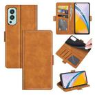 For OnePlus Nord 2 5G Dual-side Magnetic Buckle Horizontal Flip Leather Case with Holder & Card Slots & Wallet(Yellow) - 1