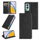 For OnePlus Nord 2 5G Retro-skin Business Magnetic Suction Leather Case with Holder & Card Slots & Wallet(Black) - 1