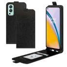 For OnePlus Nord 2 5G R64 Texture Single Vertical Flip Leather Protective Case with Card Slots & Photo Frame(Black) - 1