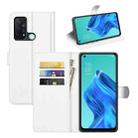 For OPPO Reno5 A Litchi Texture Horizontal Flip Protective Case with Holder & Card Slots & Wallet(White) - 1
