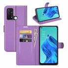 For OPPO Reno5 A Litchi Texture Horizontal Flip Protective Case with Holder & Card Slots & Wallet(Purple) - 1