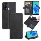 For OPPO Reno5 A Dual-side Magnetic Buckle Horizontal Flip Leather Case with Holder & Card Slots & Wallet(Black) - 1
