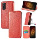 For ZTE Axon 20 5G Blooming Mandala Embossed Pattern Magnetic Horizontal Flip Leather Case with Holder & Card Slots & Wallet(Red) - 1