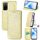 For OPPO A55 5G Blooming Mandala Embossed Pattern Magnetic Horizontal Flip Leather Case with Holder & Card Slots & Wallet(Yellow) - 1