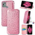 For Infinix Hot 10 Play Blooming Mandala Embossed Pattern Magnetic Horizontal Flip Leather Case with Holder & Card Slots & Wallet(Pink) - 1