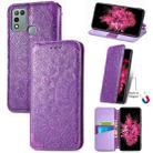 For Infinix Hot 10 Play Blooming Mandala Embossed Pattern Magnetic Horizontal Flip Leather Case with Holder & Card Slots & Wallet(Purple) - 1