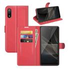 For Sony Xperia Ace II Litchi Texture Horizontal Flip Protective Case with Holder & Card Slots & Wallet(Red) - 1