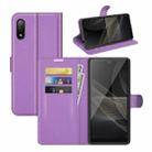 For Sony Xperia Ace II Litchi Texture Horizontal Flip Protective Case with Holder & Card Slots & Wallet(Purple) - 1