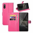 For Sony Xperia Ace II Litchi Texture Horizontal Flip Protective Case with Holder & Card Slots & Wallet(Rose red) - 1