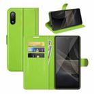 For Sony Xperia Ace II Litchi Texture Horizontal Flip Protective Case with Holder & Card Slots & Wallet(Green) - 1