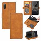 For Sony Xperia Ace II Dual-side Magnetic Buckle Horizontal Flip Leather Case with Holder & Card Slots & Wallet(Yellow) - 1