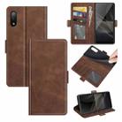 For Sony Xperia Ace II Dual-side Magnetic Buckle Horizontal Flip Leather Case with Holder & Card Slots & Wallet(Brown) - 1