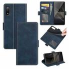 For Sony Xperia Ace II Dual-side Magnetic Buckle Horizontal Flip Leather Case with Holder & Card Slots & Wallet(Dark Blue) - 1