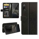 For Sony Xperia Ace II R64 Texture Single Horizontal Flip Protective Case with Holder & Card Slots & Wallet& Photo Frame(Black) - 1