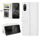 For Sony Xperia Ace II R64 Texture Single Horizontal Flip Protective Case with Holder & Card Slots & Wallet& Photo Frame(White) - 1