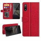 For Sony Xperia Ace II R64 Texture Single Horizontal Flip Protective Case with Holder & Card Slots & Wallet& Photo Frame(Red) - 1