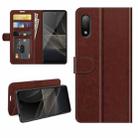 For Sony Xperia Ace II R64 Texture Single Horizontal Flip Protective Case with Holder & Card Slots & Wallet& Photo Frame(Brown) - 1