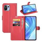 For Xiaomi Mi 11 Lite Litchi Texture Horizontal Flip Protective Case with Holder & Card Slots & Wallet(Red) - 1