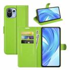 For Xiaomi Mi 11 Lite Litchi Texture Horizontal Flip Protective Case with Holder & Card Slots & Wallet(Green) - 1