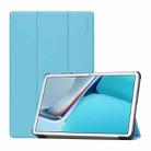 For Huawei MatePad 11 2021 ENKAY Custer Texture Horizontal Flip PU+PC Leather Case with Three-folding Holder & Sleep / Wake-up Function(Light Blue) - 1