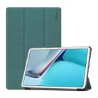 For Huawei MatePad 11 2021 ENKAY Custer Texture Horizontal Flip PU+PC Leather Case with Three-folding Holder & Sleep / Wake-up Function(Dark Green) - 1