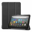 For Amazon Fire HD 8 / HD 8 Plus (2020) ENKAY Custer Texture Horizontal Flip PU+PC Leather Case with Three-folding Holder & Sleep / Wake-up Function(Black) - 1