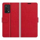 For OPPO K9 R64 Texture Single Horizontal Flip Protective Case with Holder & Card Slots & Wallet& Photo Frame(Red) - 2