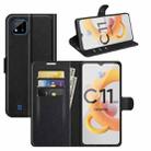 For OPPO Realme C11 2021 Litchi Texture Horizontal Flip Protective Case with Holder & Card Slots & Wallet(Black) - 1