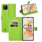 For OPPO Realme C11 2021 Litchi Texture Horizontal Flip Protective Case with Holder & Card Slots & Wallet(Green) - 1