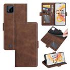 For OPPO Realme C11 2021 Dual-side Magnetic Buckle Horizontal Flip Leather Case with Holder & Card Slots & Wallet(Brown) - 1