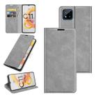 For OPPO Realme C11 2021 Retro-skin Business Magnetic Suction Leather Case with Holder & Card Slots & Wallet(Grey) - 1