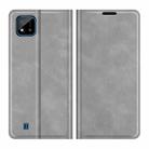For OPPO Realme C11 2021 Retro-skin Business Magnetic Suction Leather Case with Holder & Card Slots & Wallet(Grey) - 2