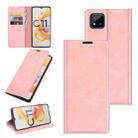 For OPPO Realme C11 2021 Retro-skin Business Magnetic Suction Leather Case with Holder & Card Slots & Wallet(Pink) - 1