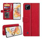 For OPPO Realme C11 2021 R64 Texture Single Horizontal Flip Protective Case with Holder & Card Slots & Wallet& Photo Frame(Red) - 1